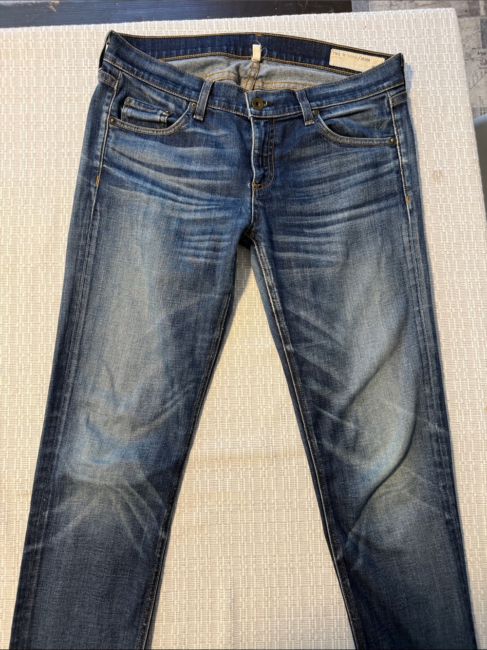 rag & bone Women's Washed Blue Boyfriend Jeans